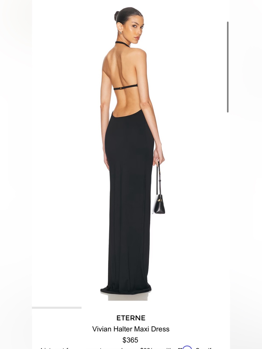 BNWT Eterne Vivian Halter Maxi Dress size XS Black